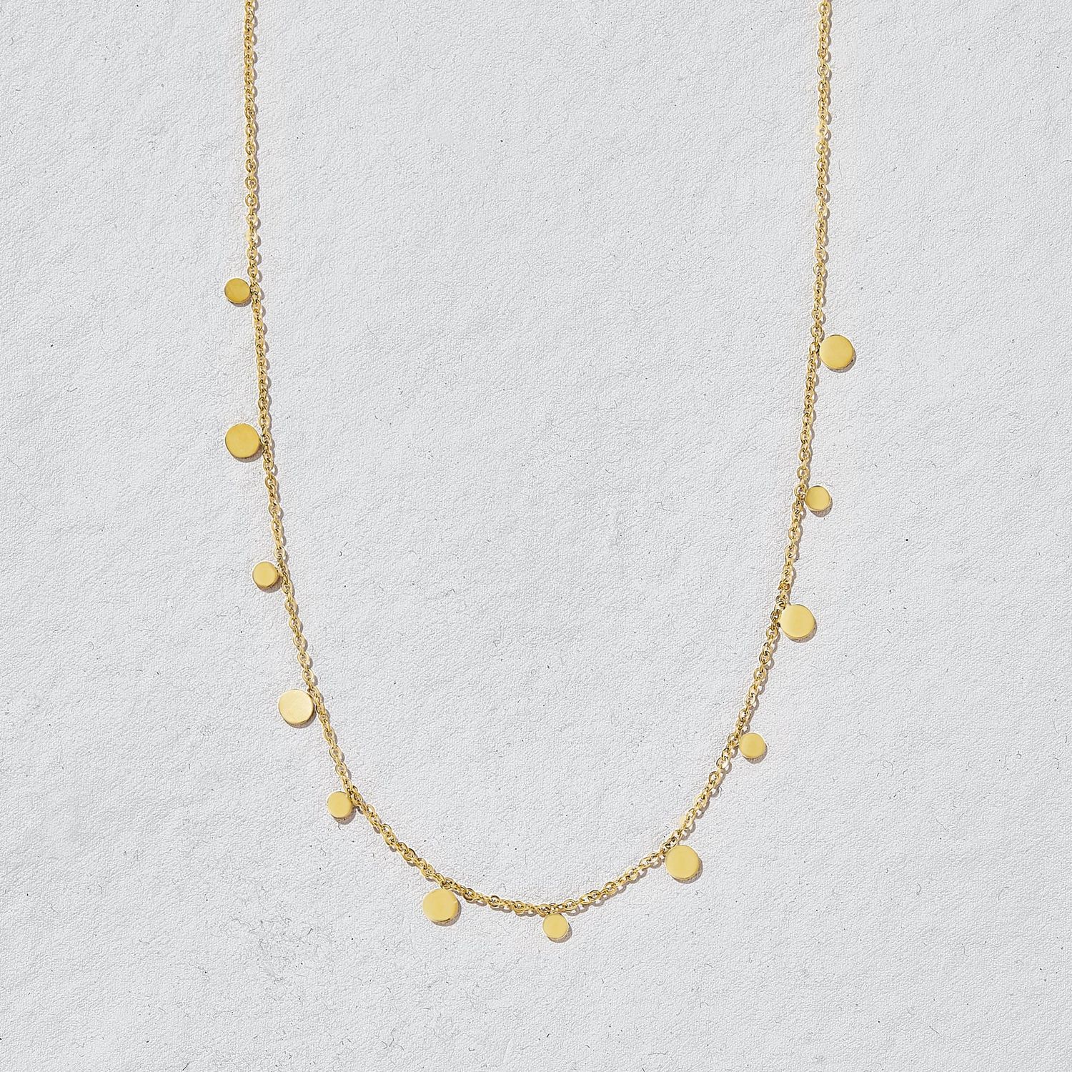Flutter Gold Disc Nekclace