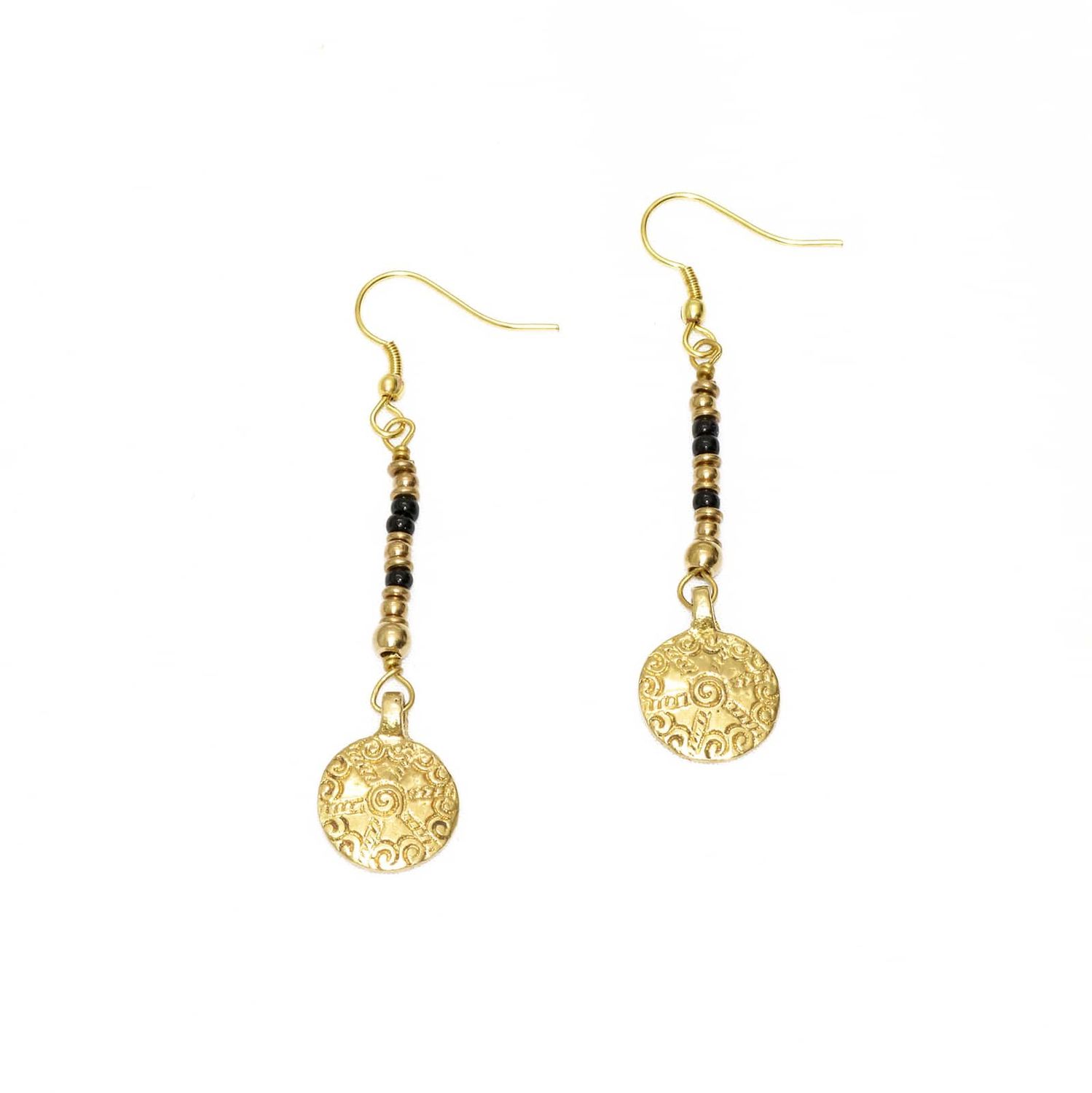 Chakra Black Earrings