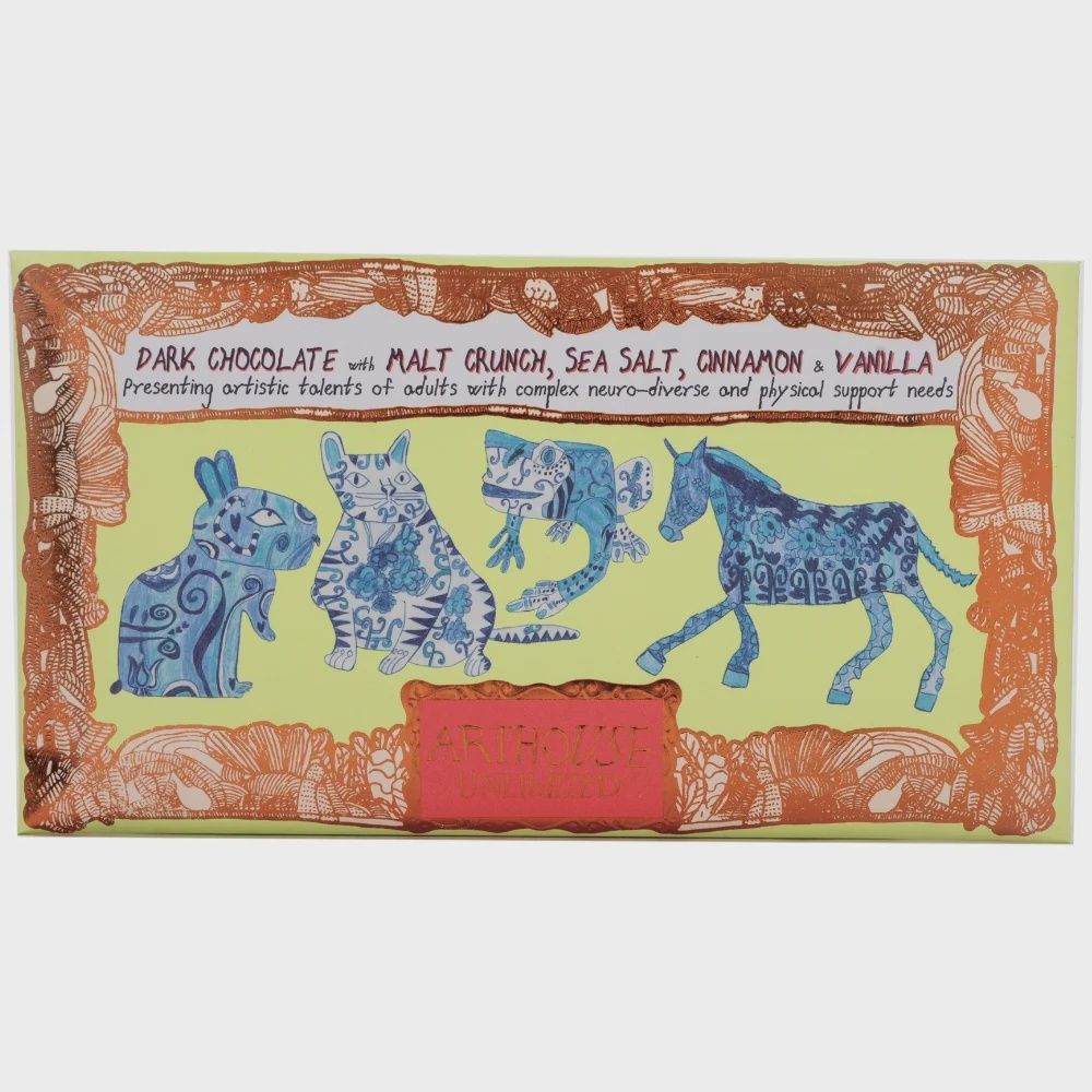 Magnificent &amp; Mighty Dark Chocolate Bar, Flavour: Malt Crunch, Sea Salt, Cinnamon