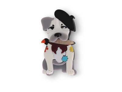 Terrier Scout Perspex Brooch