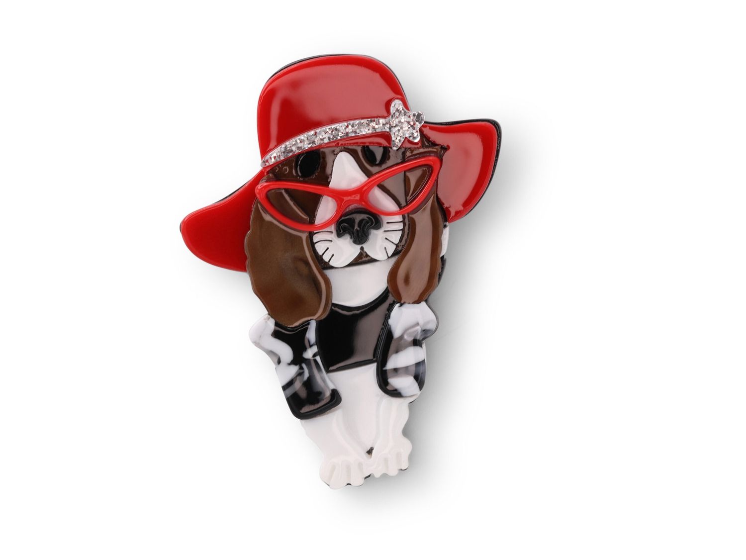 Spaniel Perspex Brooch