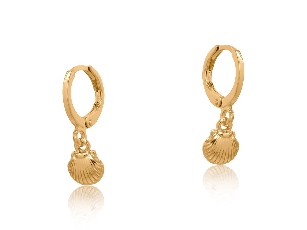 Ines Sea Token Huggies, Colour: Gold