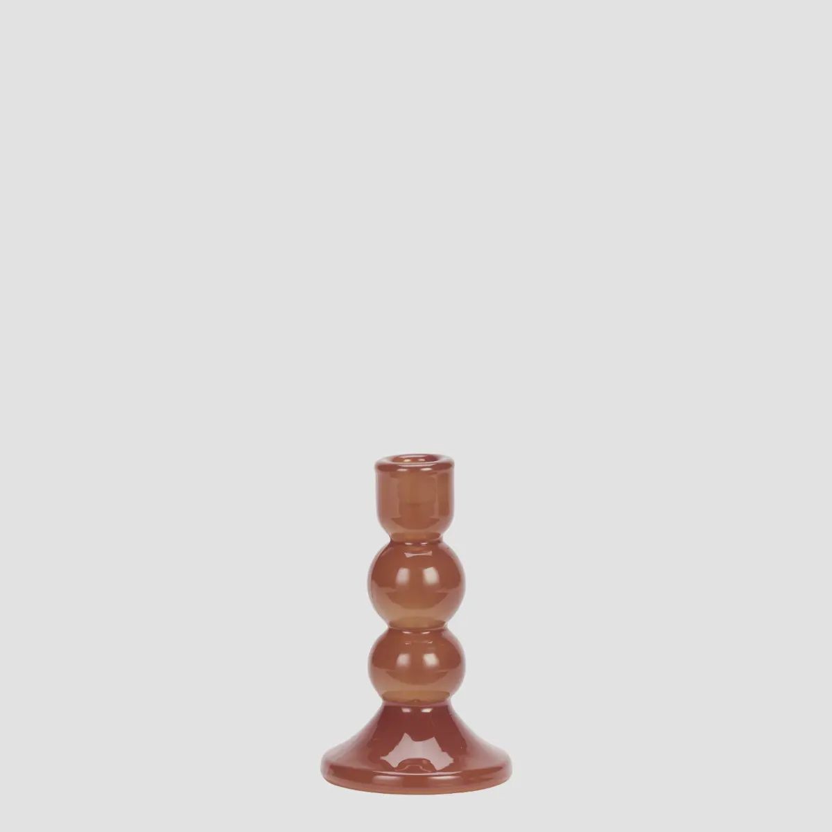 Glass Candle Holder Medium, Colour: Red