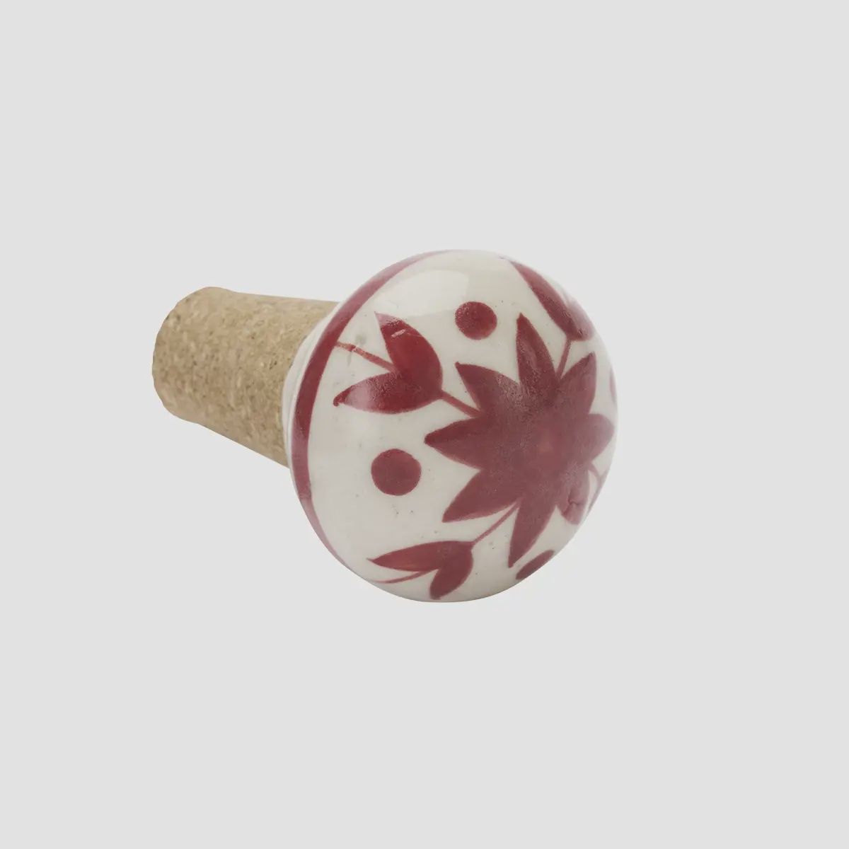 Red Off/White Bottle Stopper
