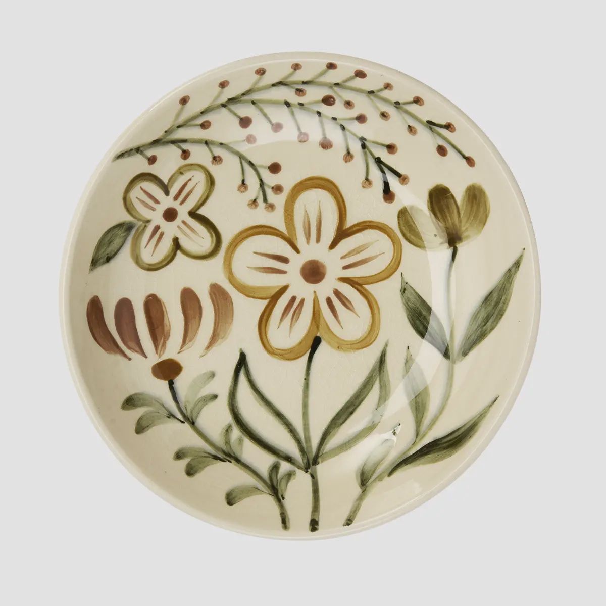 Hand-Painted Stoneware Tray