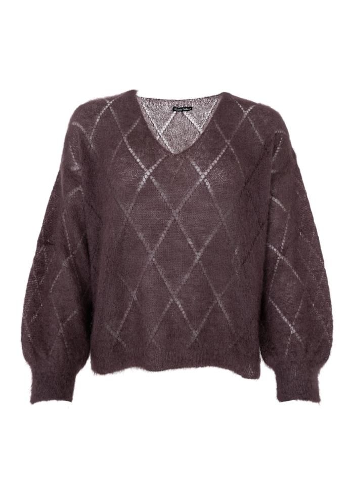 Bjoerk Argyle Jumper, Colour: Coffee, Size: S/M