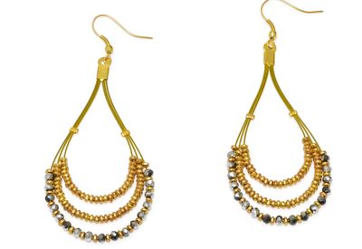 Isis Black/Silver Earrings