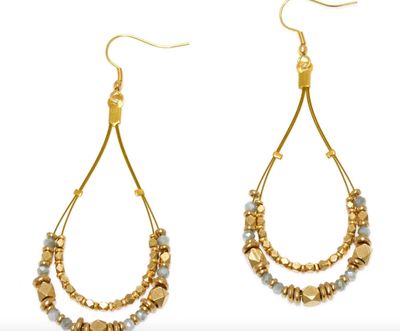 Zira Coated Blue Earrings
