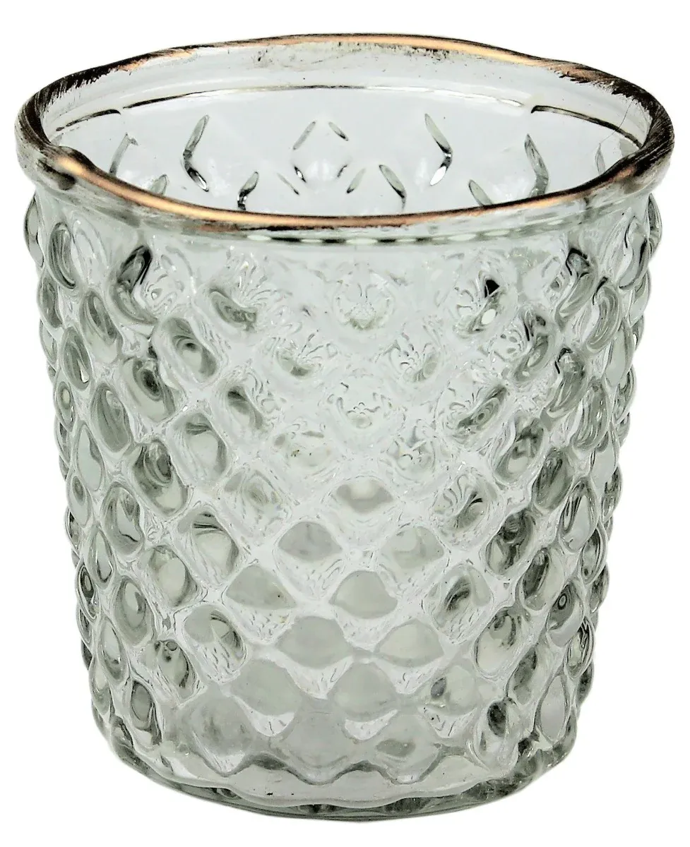 Clear Gold Rimmed Tealight