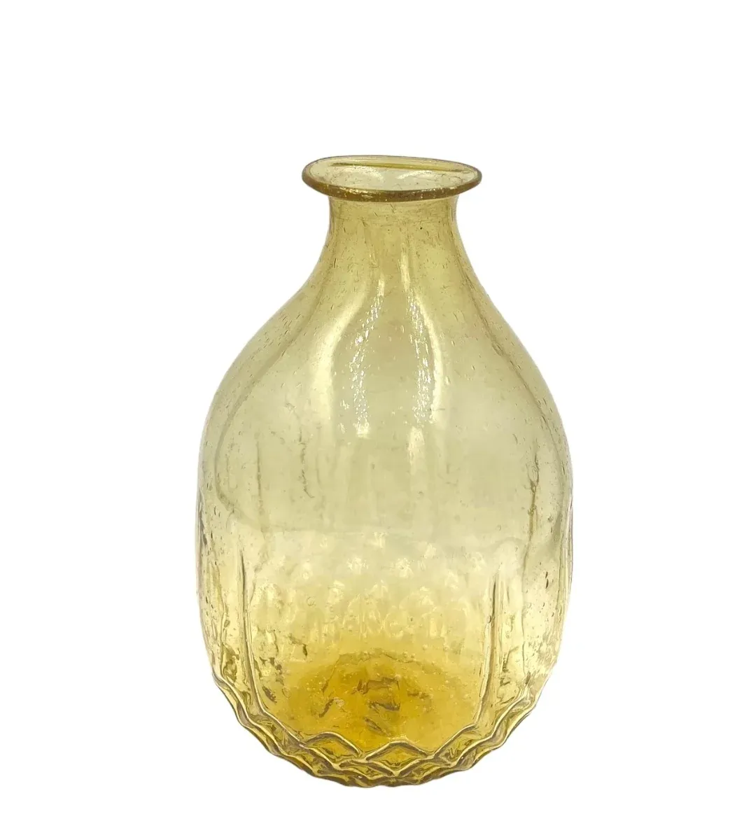 Yellow Round Glass Vase