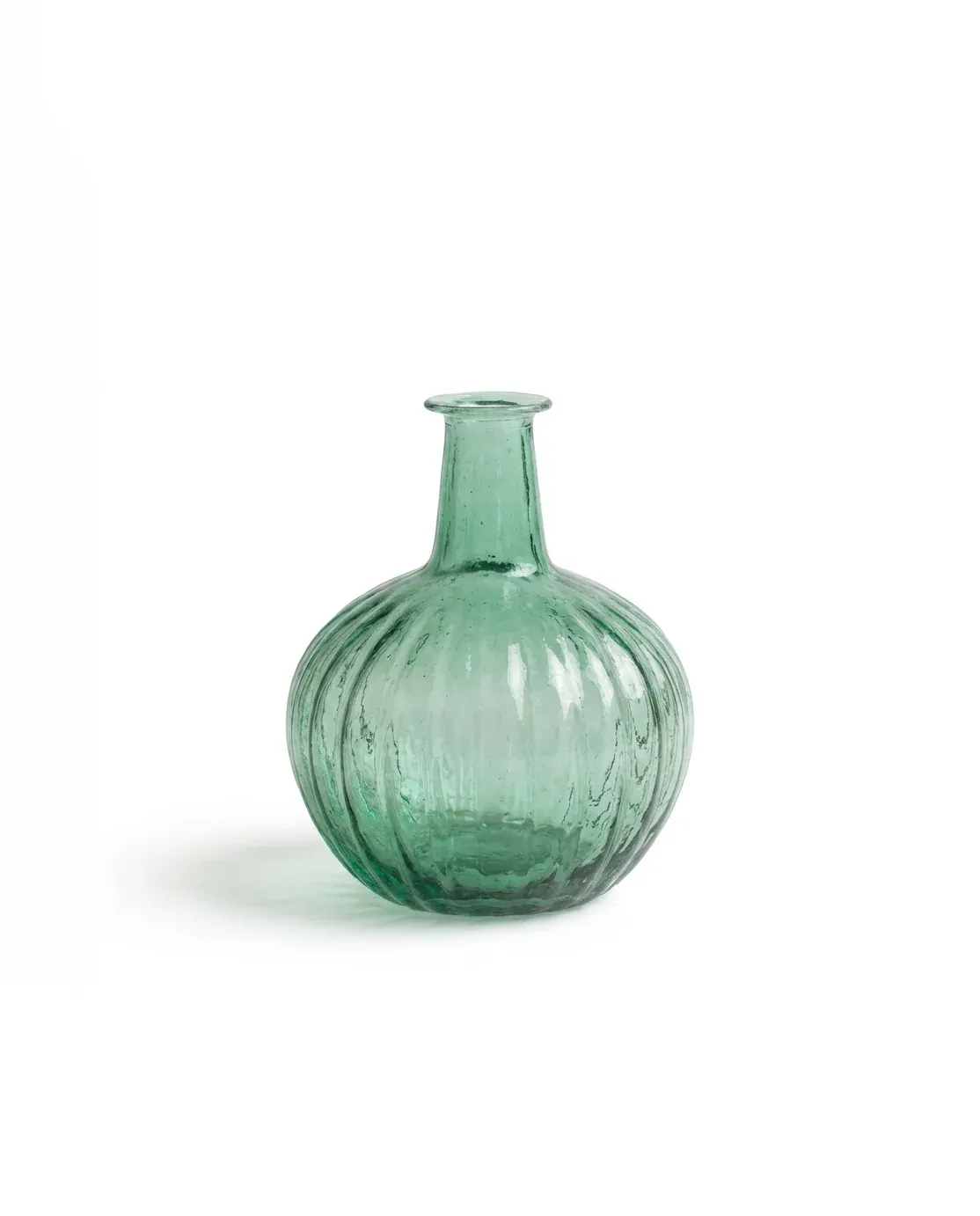 Green Round Recycled Glass Vase