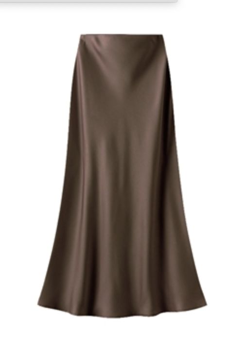 Bitter Chocolate Satin Slip Skirt