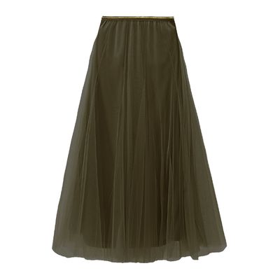 Olive Tulle Layer Skirt