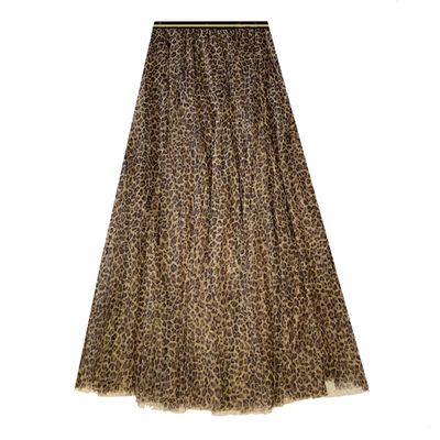 Leopard Print Tulle Layer Skirt