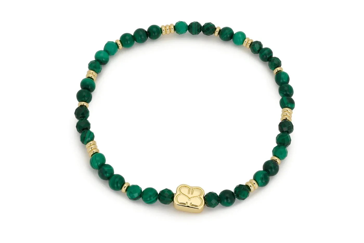 Wonder Gold &amp; Malachite Bead Bracelet
