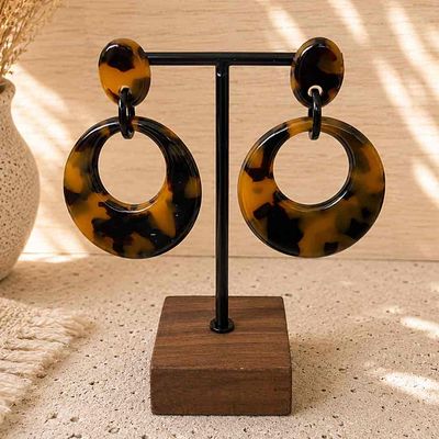 Tortoise Round Earrings