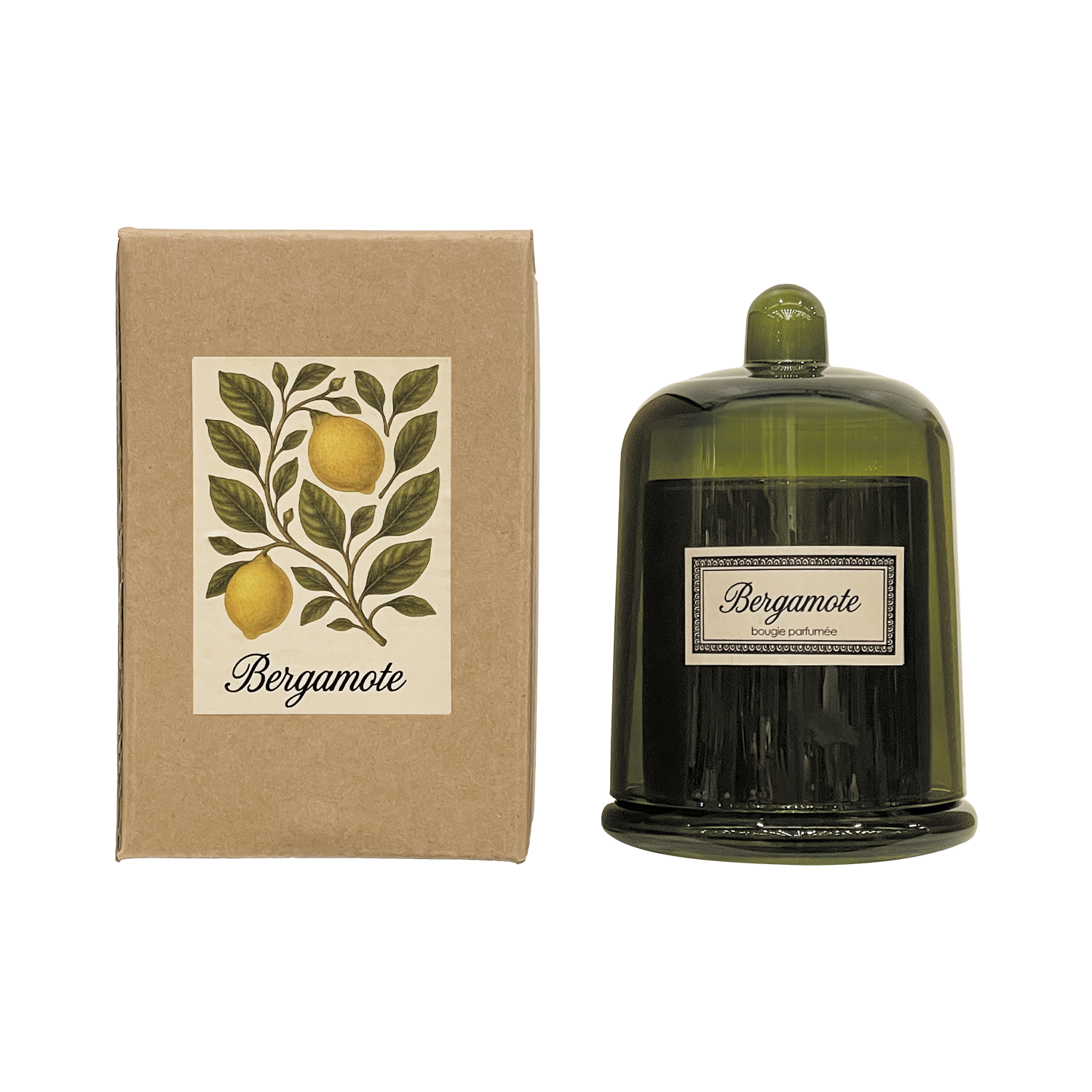 Large Botanic Bergamot Cloche Candle