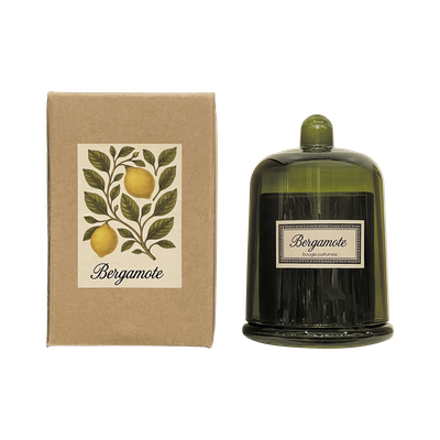 Large Botanic Bergamot Cloche Candle