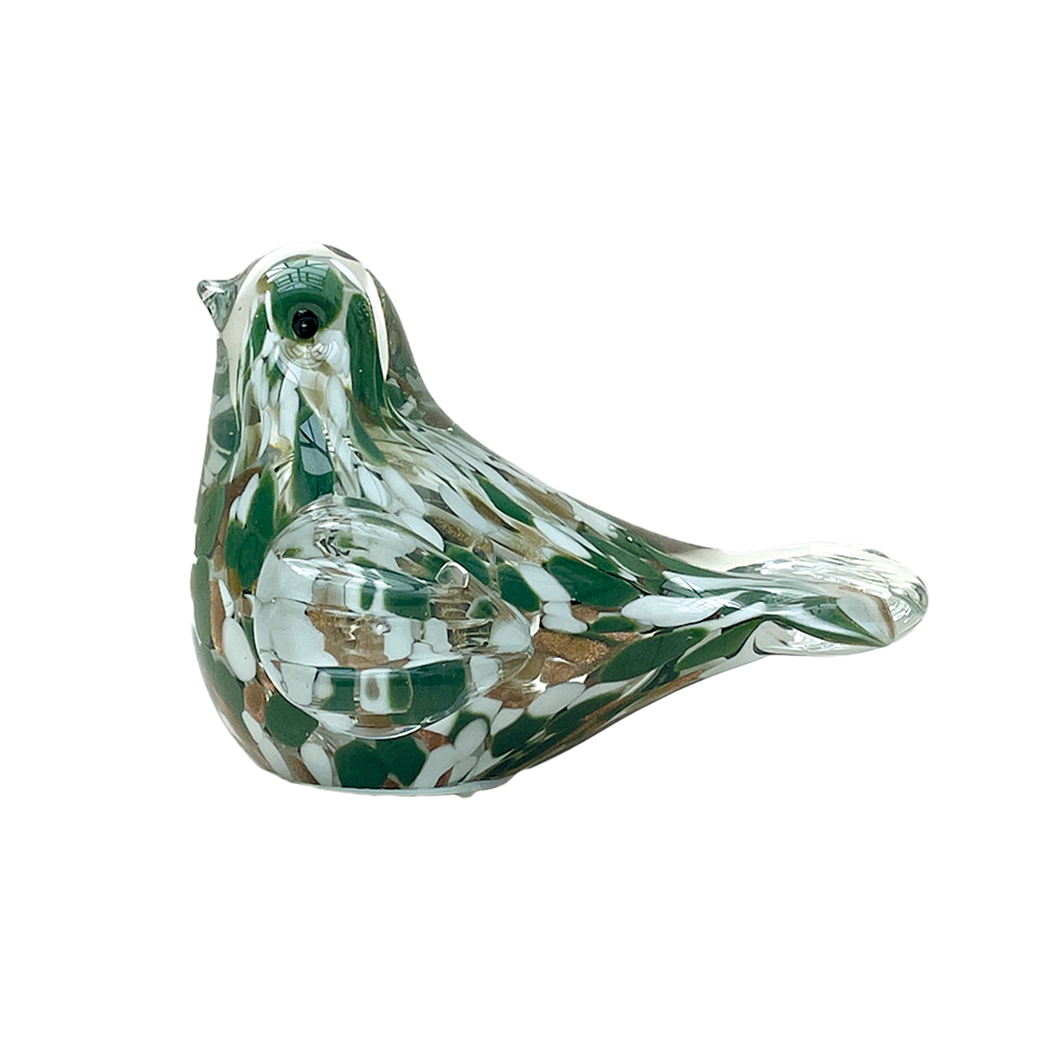 Green Speckled LED Bird Decoration