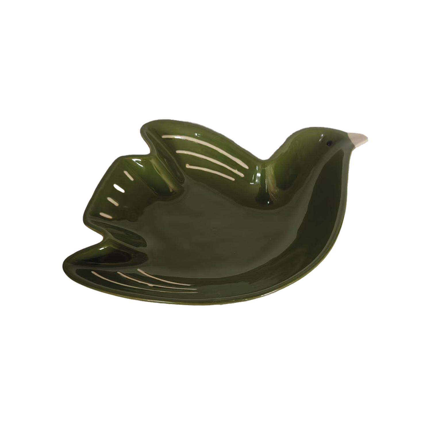 Large Dark Green Tweet Bird Plate