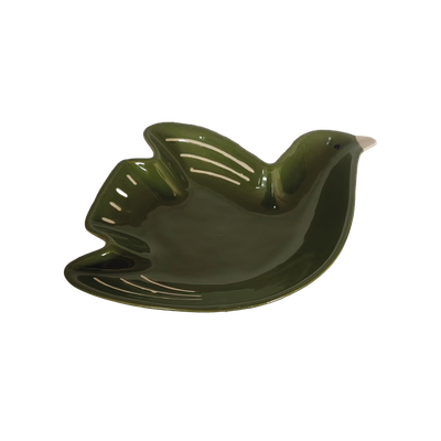 Large Dark Green Tweet Bird Plate