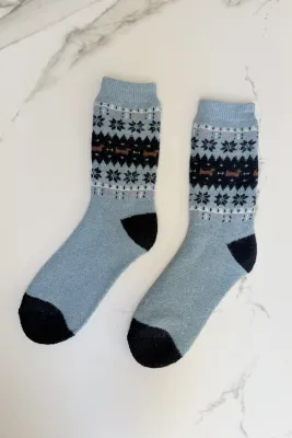 Snowflake Fluffy Socks