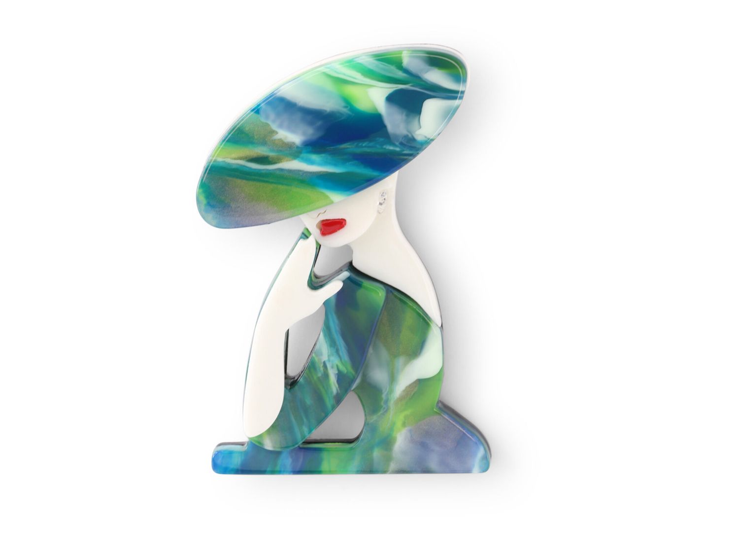 lady In Green Brooch