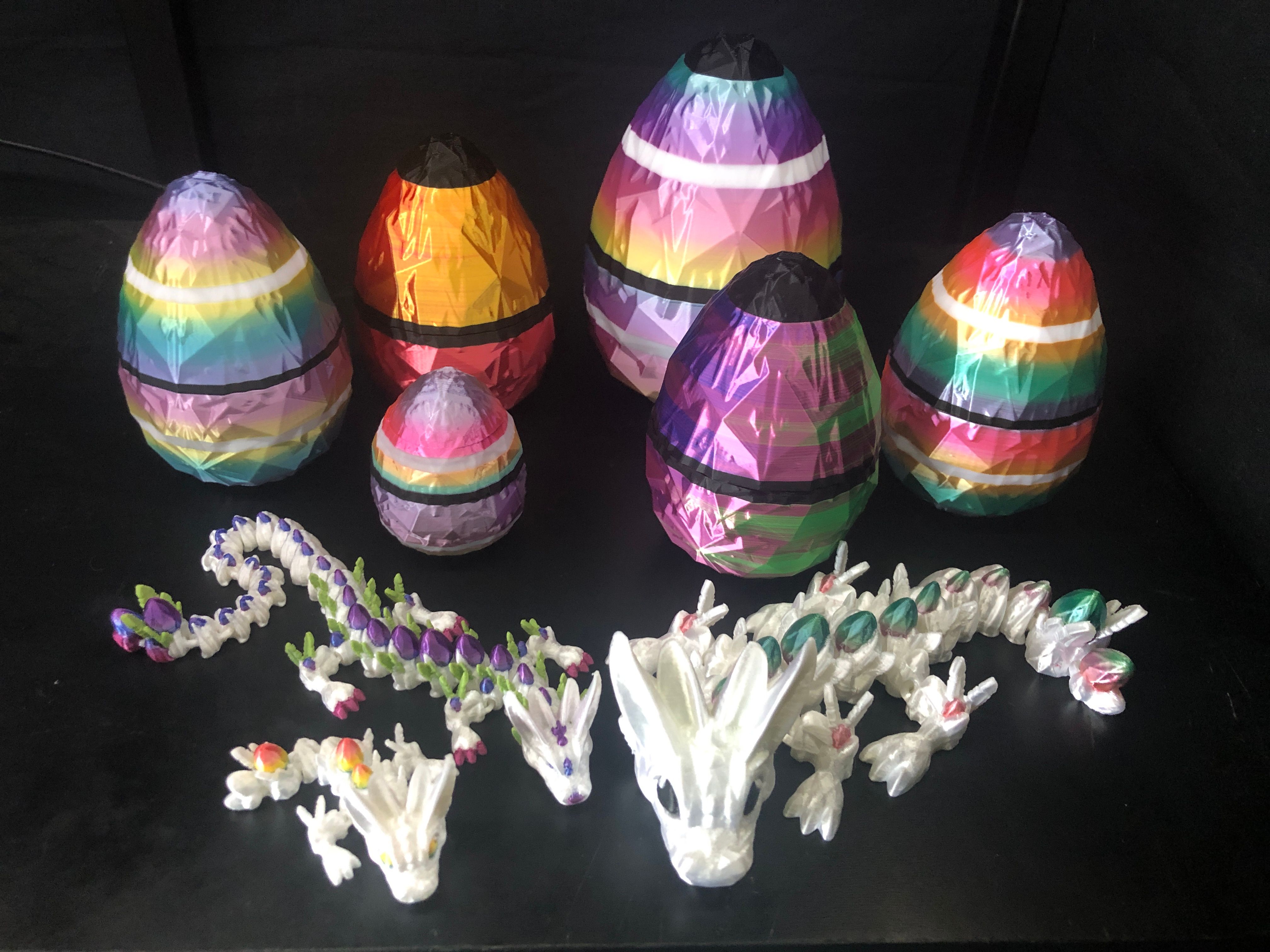 Large Easter Egg with Youngling Easter Egg Dragon