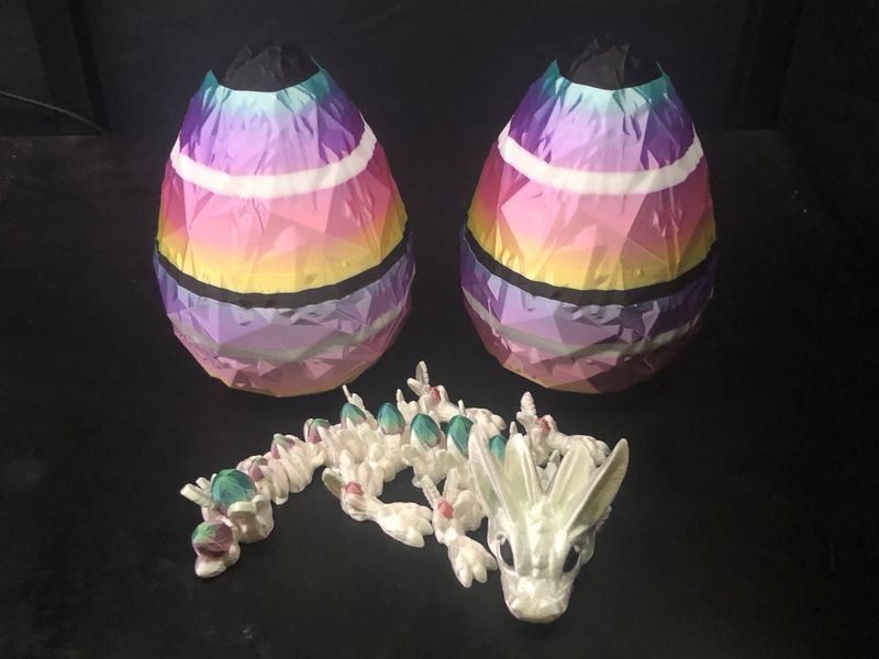 Large Easter Egg with Youngling Easter Egg Dragon