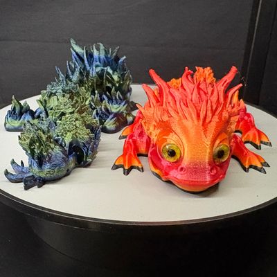Elemental Dragon Younglings – 3D Printed Articulated Collectibles