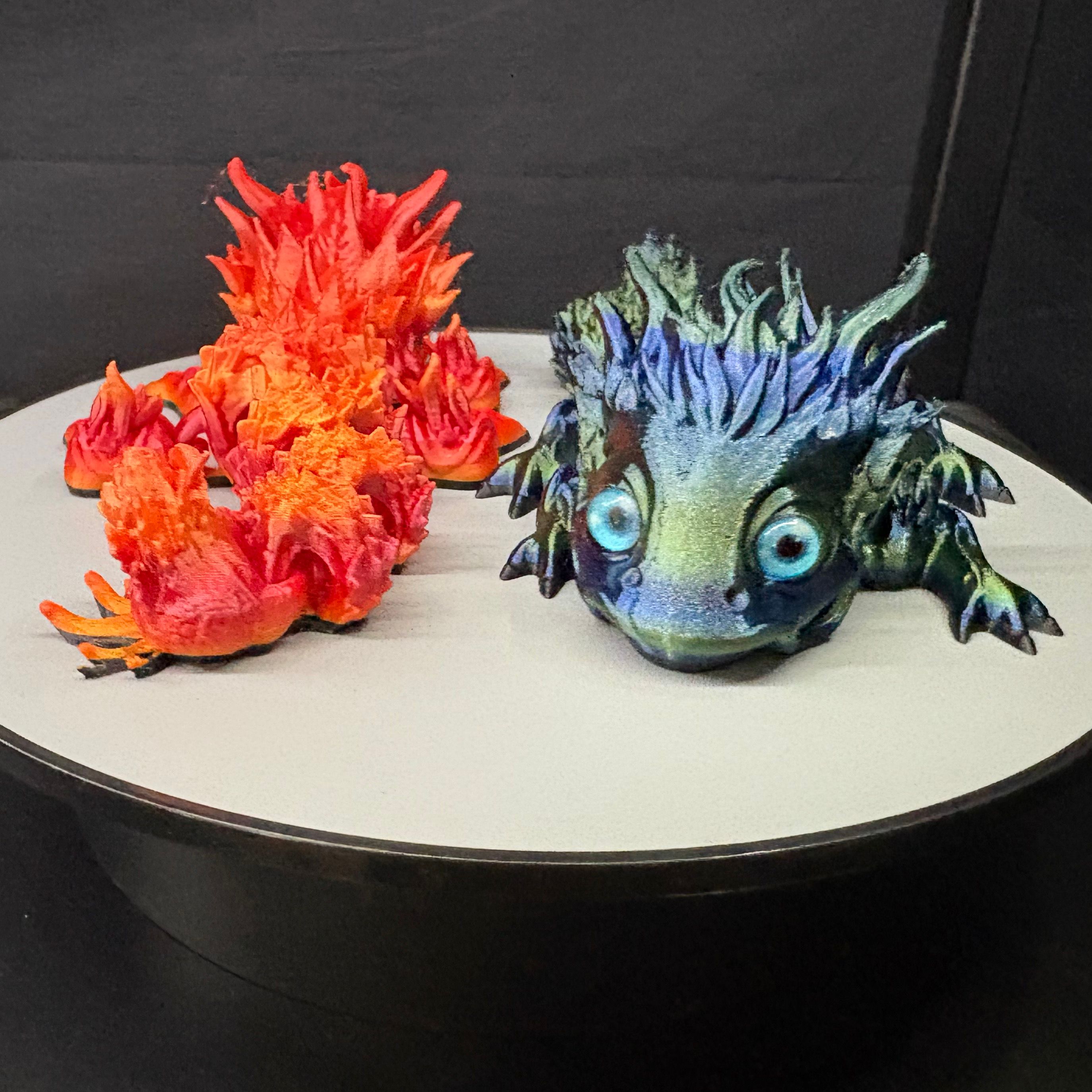 Elemental Dragon Younglings – 3D Printed Articulated Collectibles
