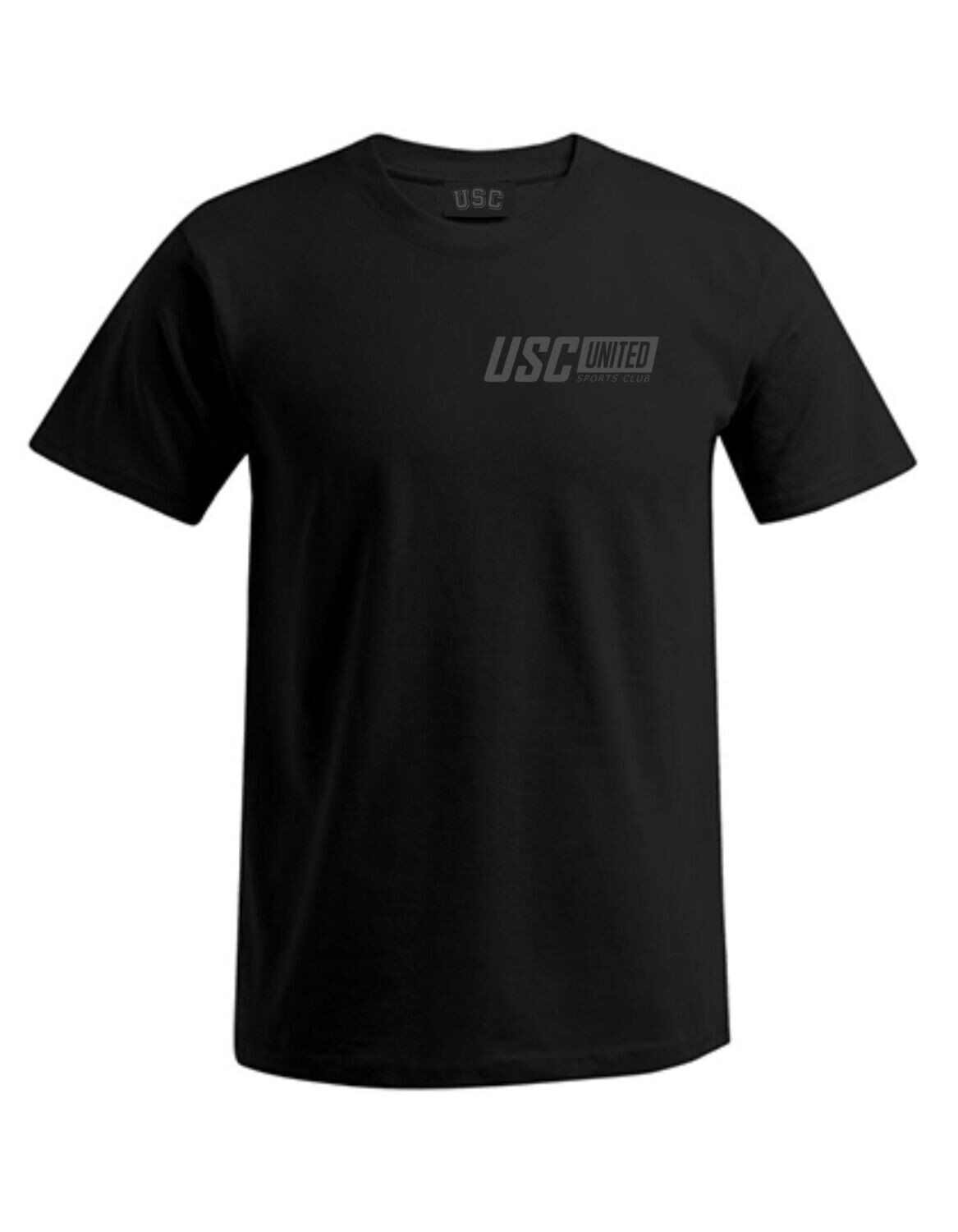 Herren T-Shirt USC Basic Brust Logo, Farben: Schwarz/Schwarz