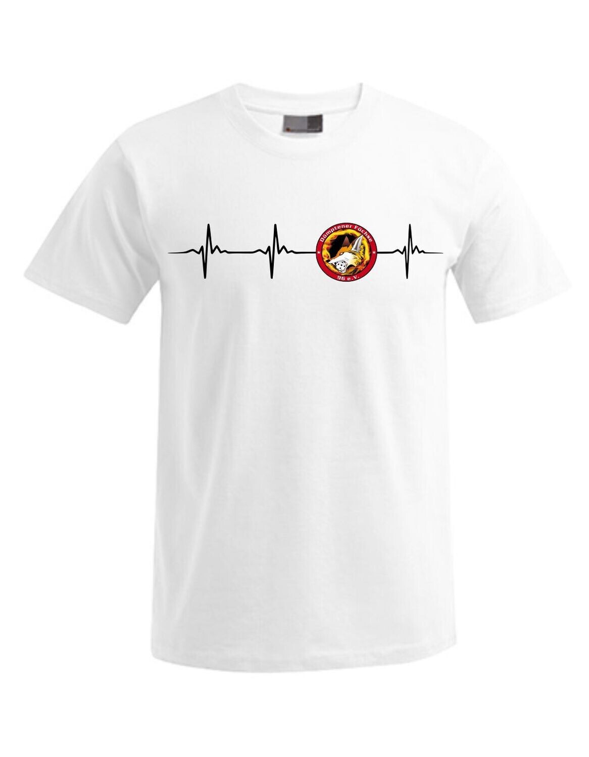 Herren T-Shirt Herzschlag, Farben: Weiss