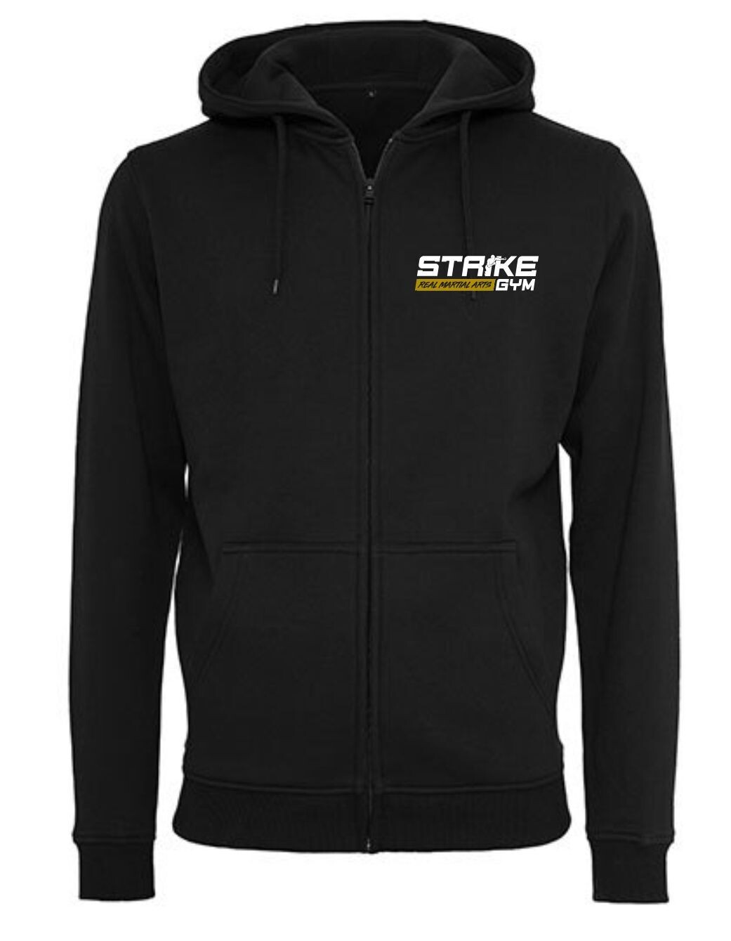 Zipper Hoodie Strike Gym Basic klein, Farbe: schwarz/weiss/gold