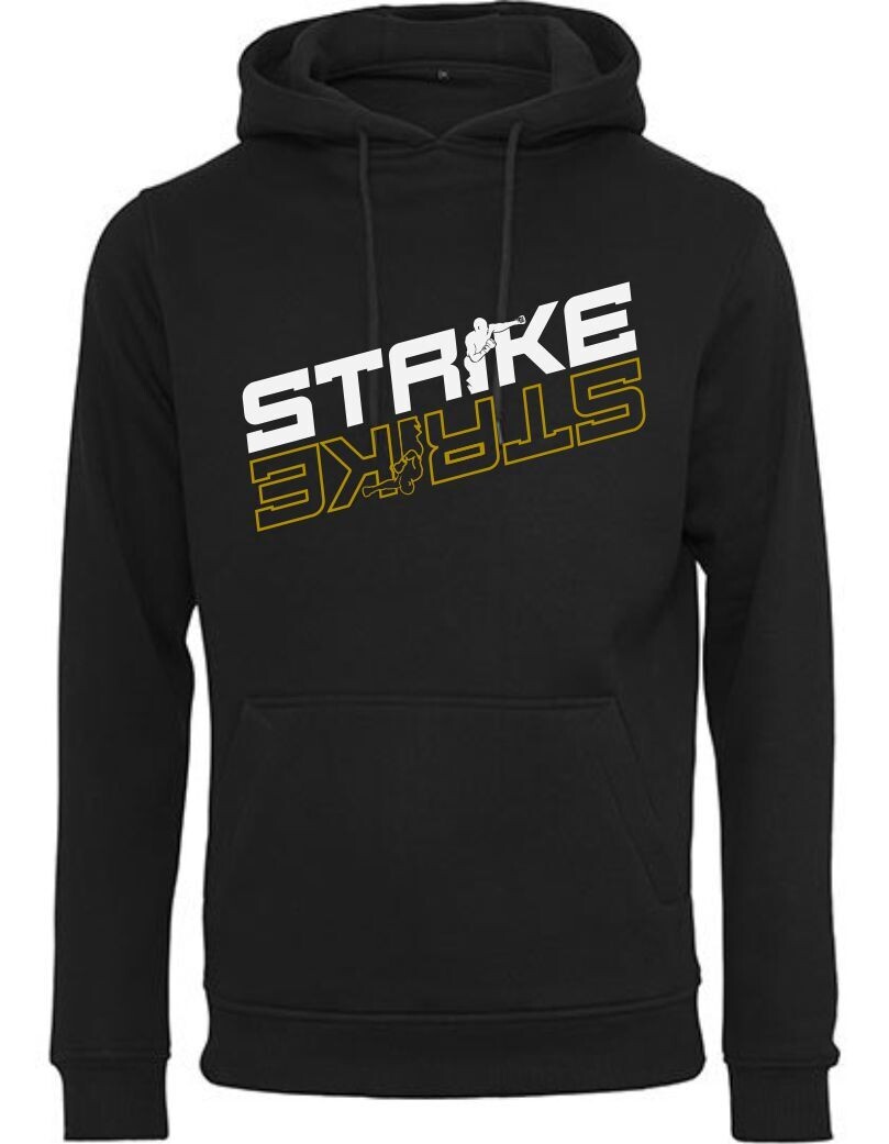 Damen Hoodie Strike Gym Quer gespiegelt, Farben: schwarz/weiss/gold