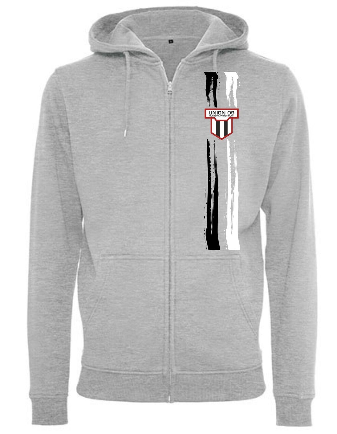 Zipper Hoodie UNION Wappen Stripes, Farbe: Grau