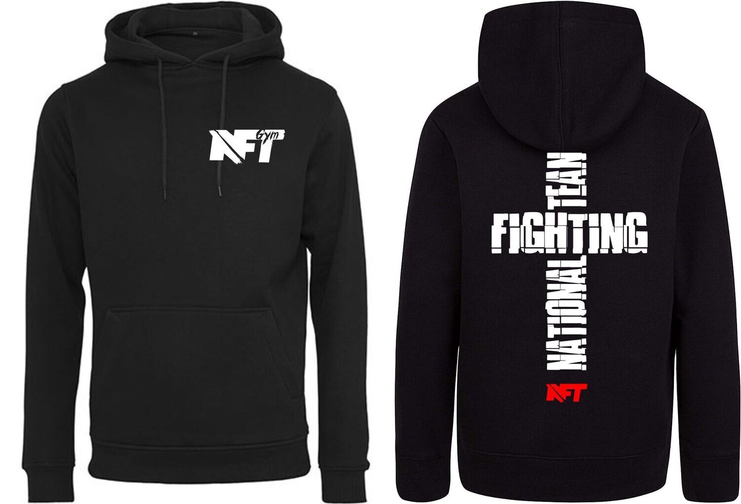 Kinder Hoodie NFT back and front, Farben: Schwarz/Weiss