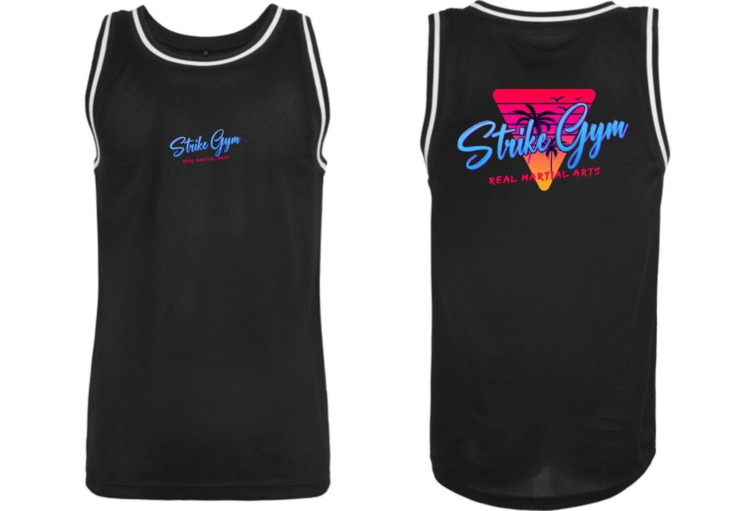 Herren Tank Top 2 Tone Strike Gym Summer Vibes, Farben: schwarz/grafik