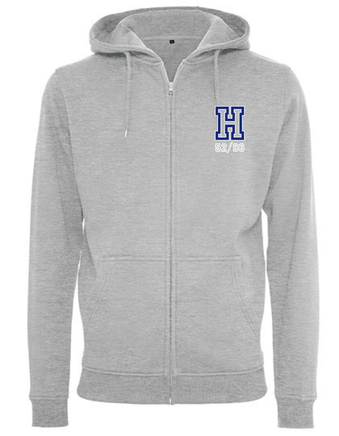 Zipper Hoodie HSV H klein, Farbe: Grau