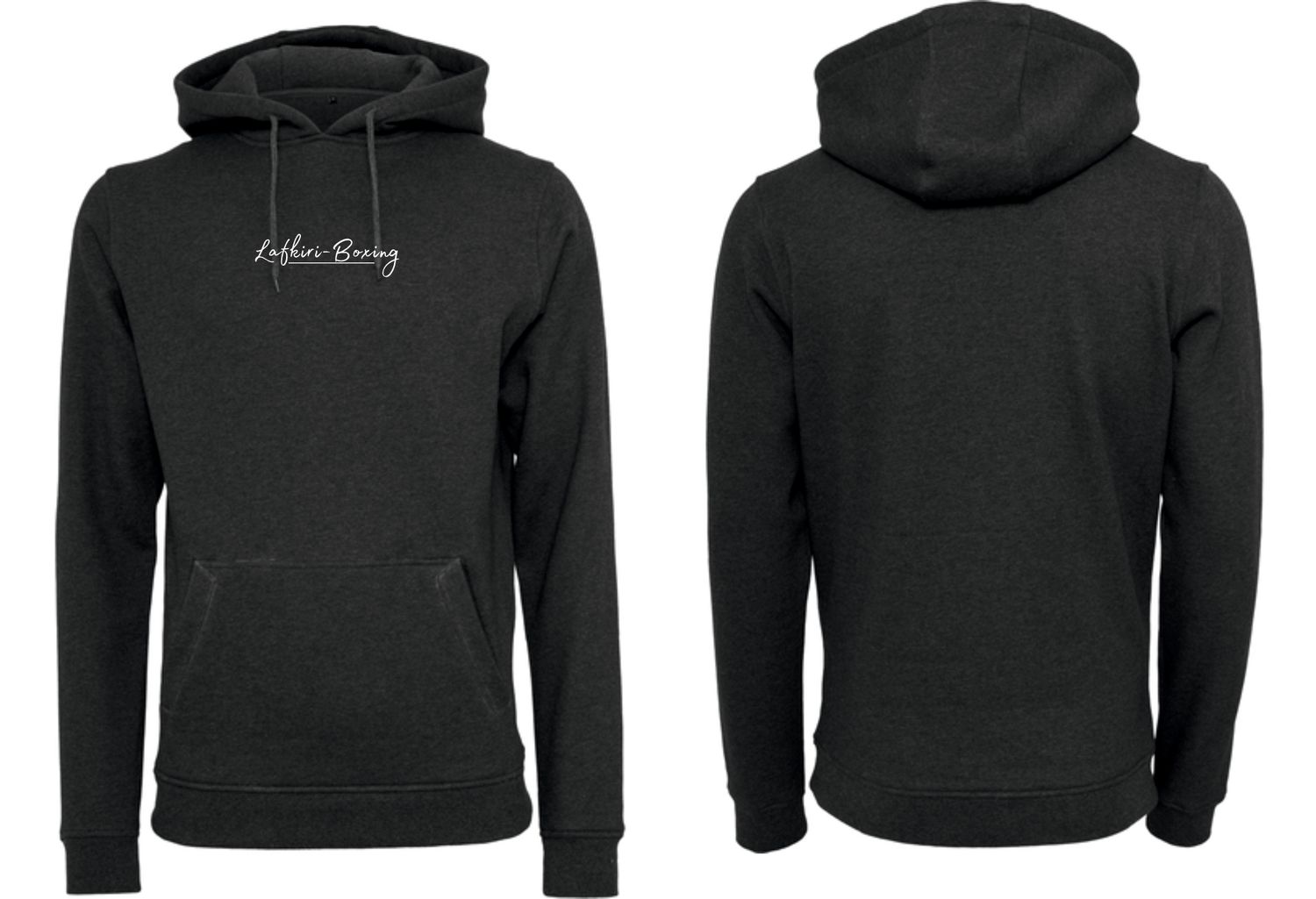 Hoodie Lafkiri Schrift klein, Farben: schwarz/weiss