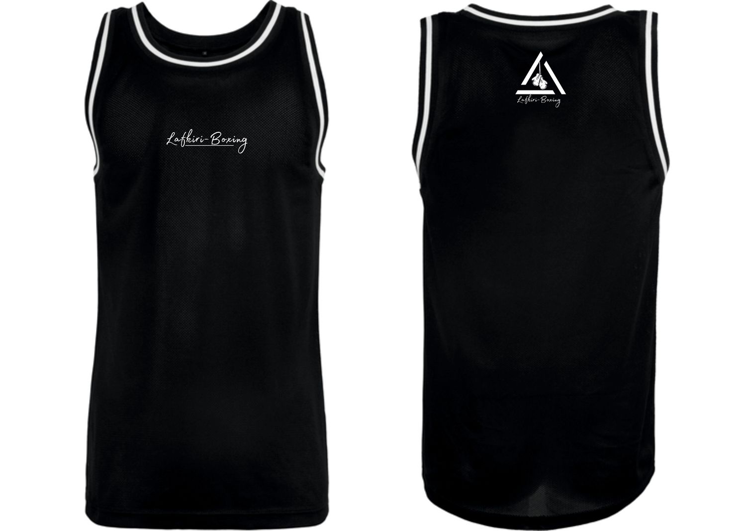 Herren Tank Top 2 Tone Lafkiri Schrift, Farben: schwarz/weiss