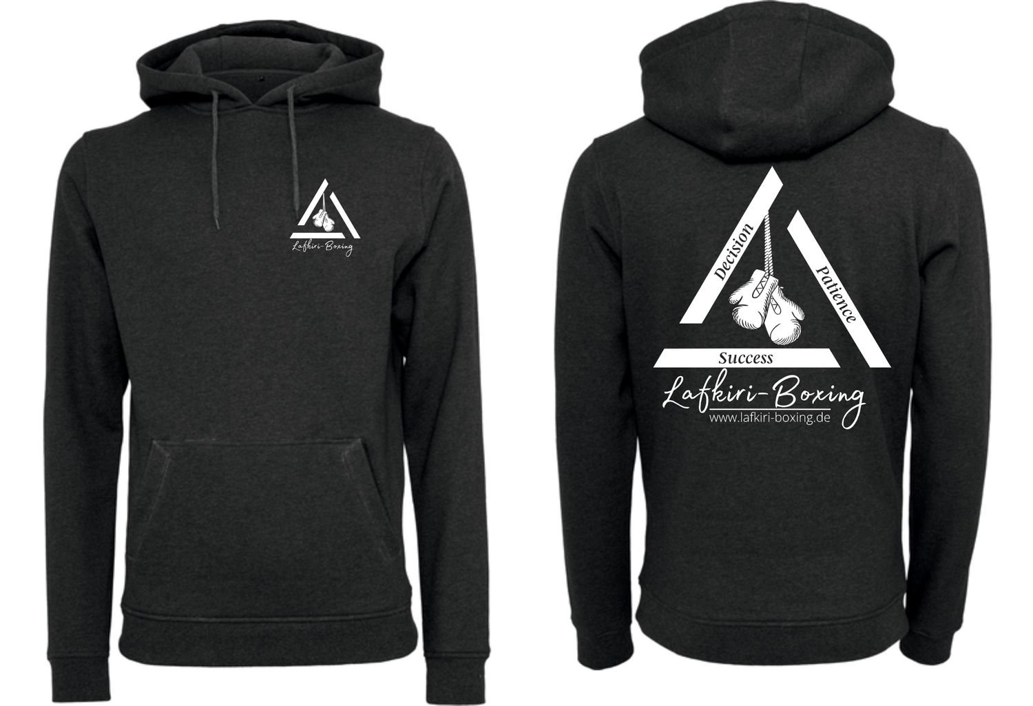 Hoodie Lafkiri Logo klein, Farben: schwarz/weiss