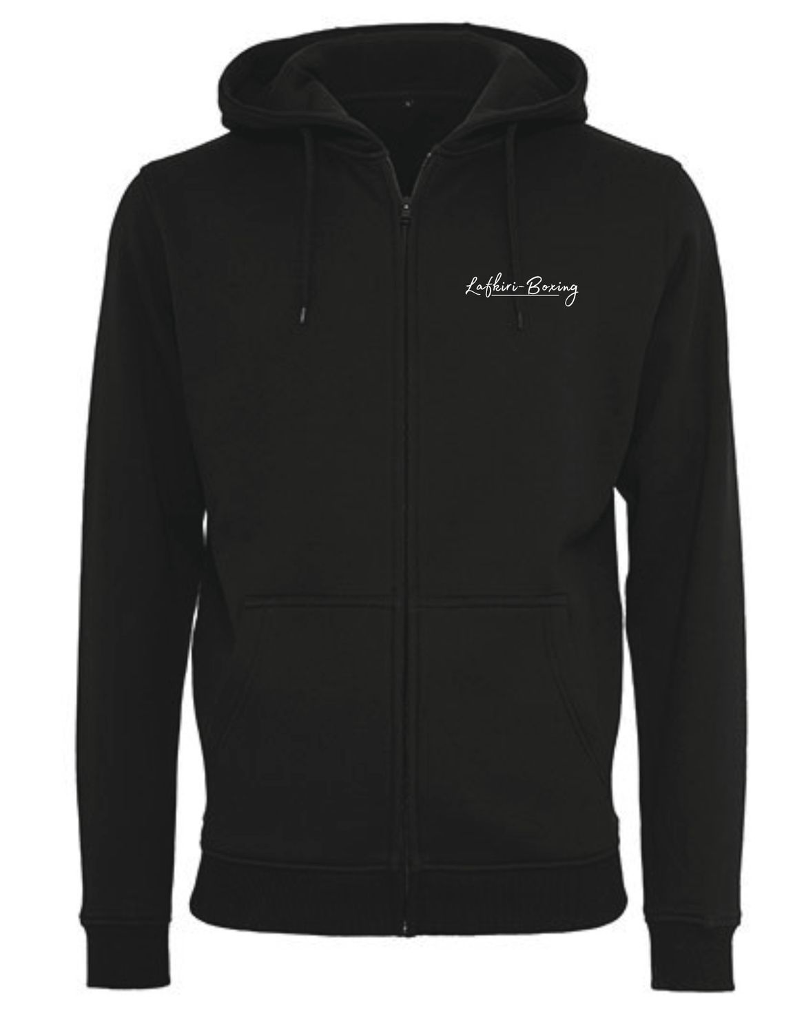 Zipper Hoodie Strike Lafkiri Schrift klein, Farbe: schwarz/weiss