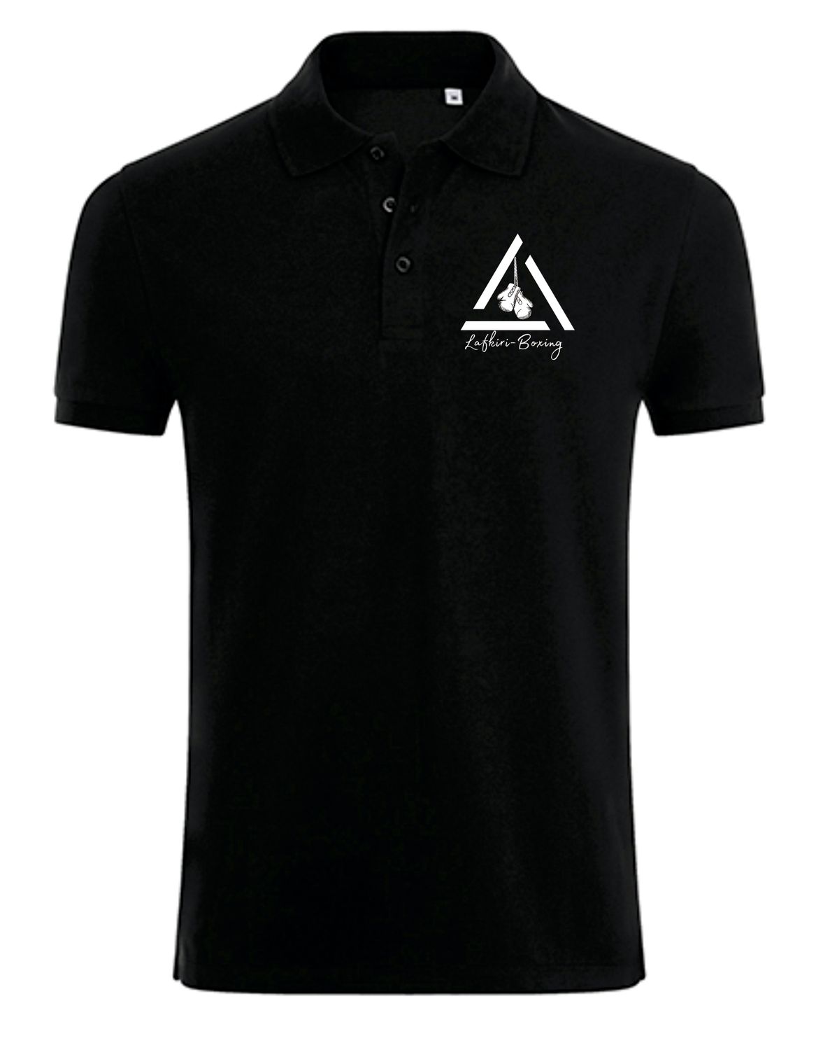 Herren Polo Lafkiri Logo klein, Farben: schwarz/weiss