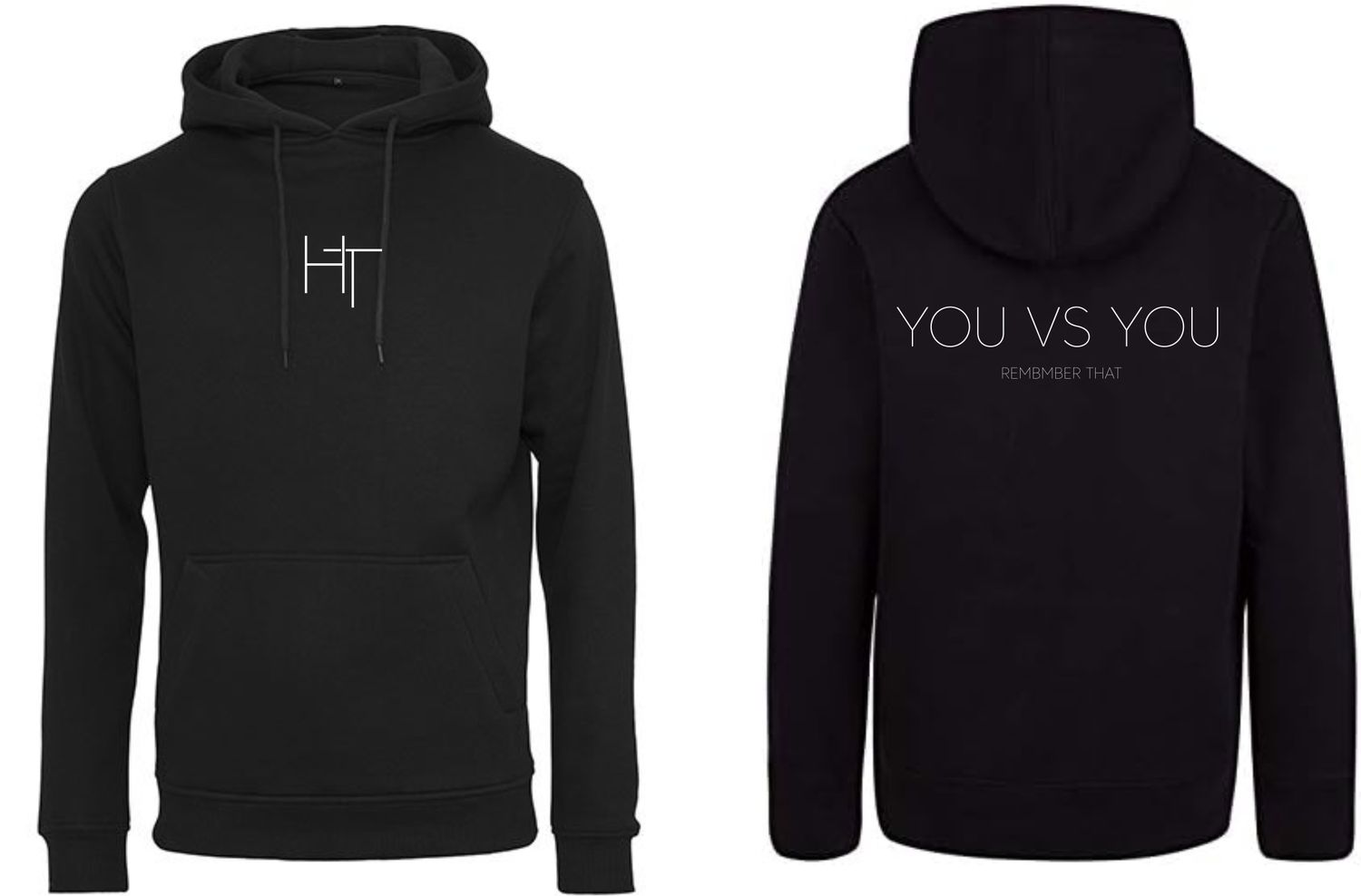 Hoodie Team HT YOU VS YOU, Farben: Schwarz/Weiss
