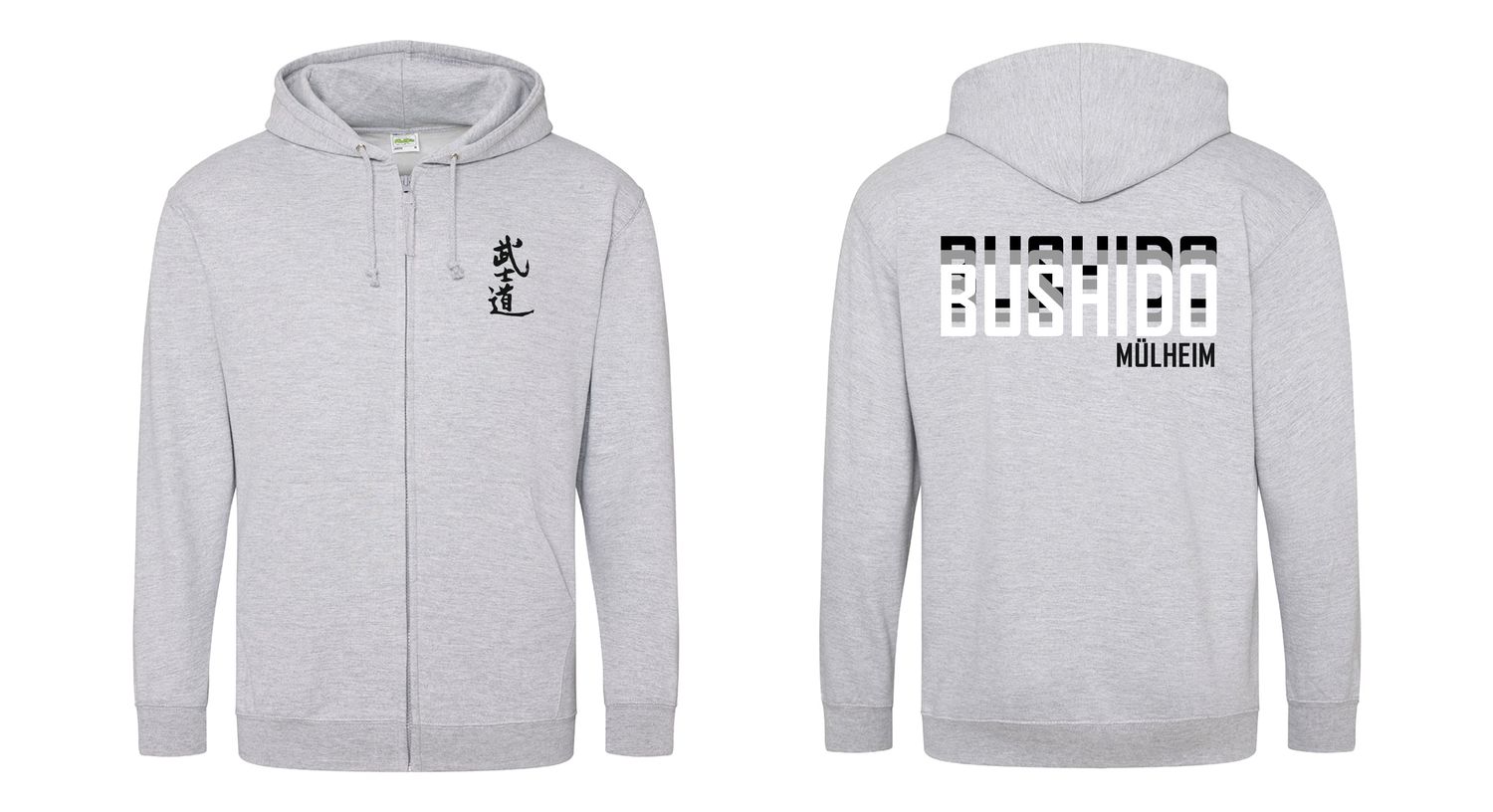 Unisex Bushido Zipper Hoodie Multi Back
