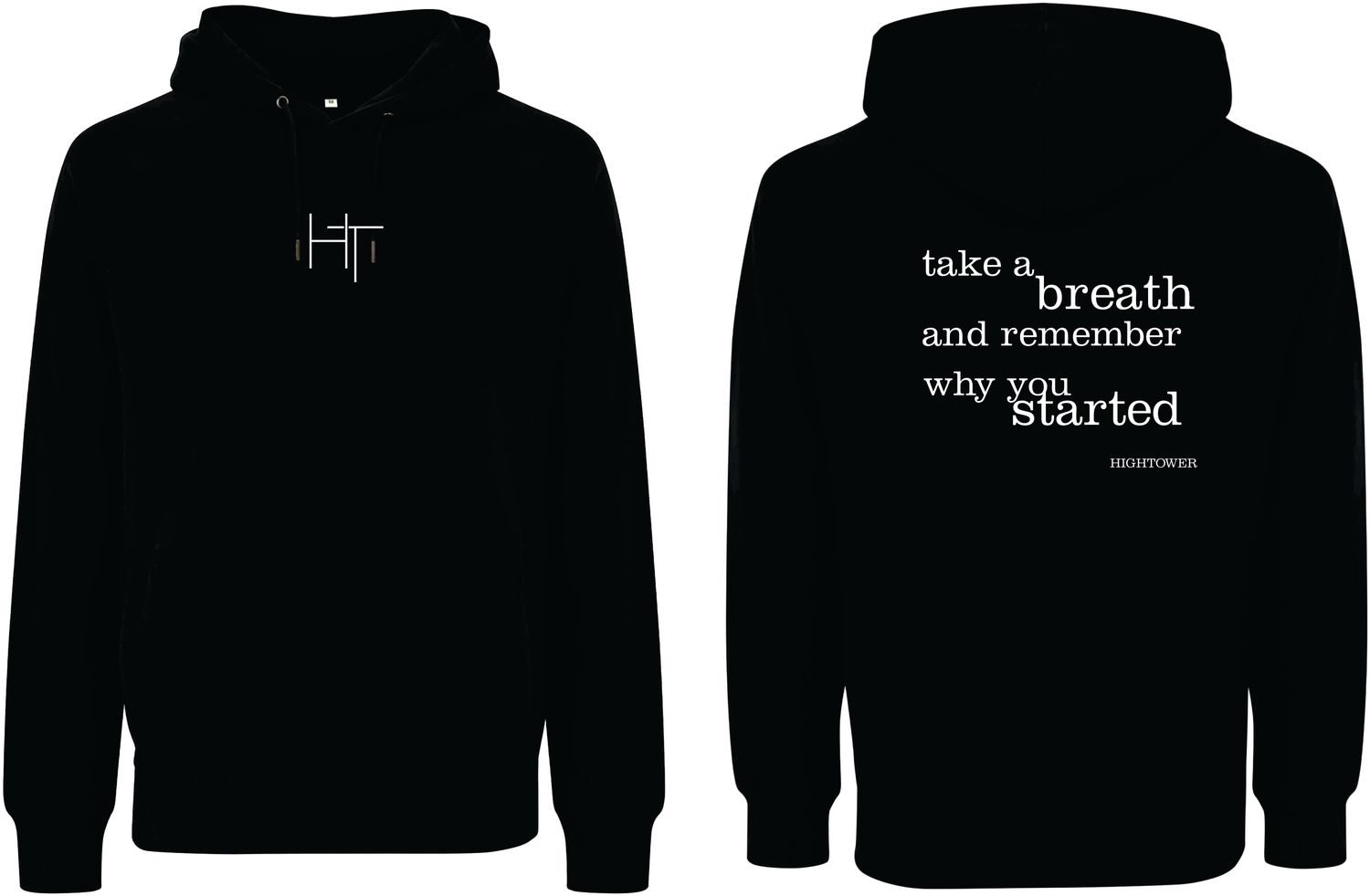 Hoodie HT and Vers back, Farben: Schwarz/Weiss