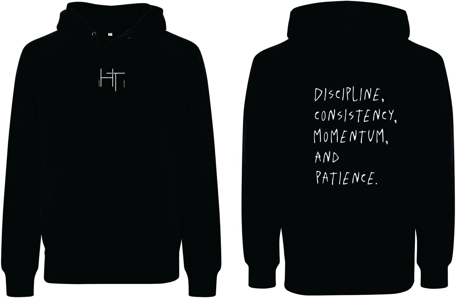 Hoodie Team HT Vers 2, Farben: Schwarz/Weiss