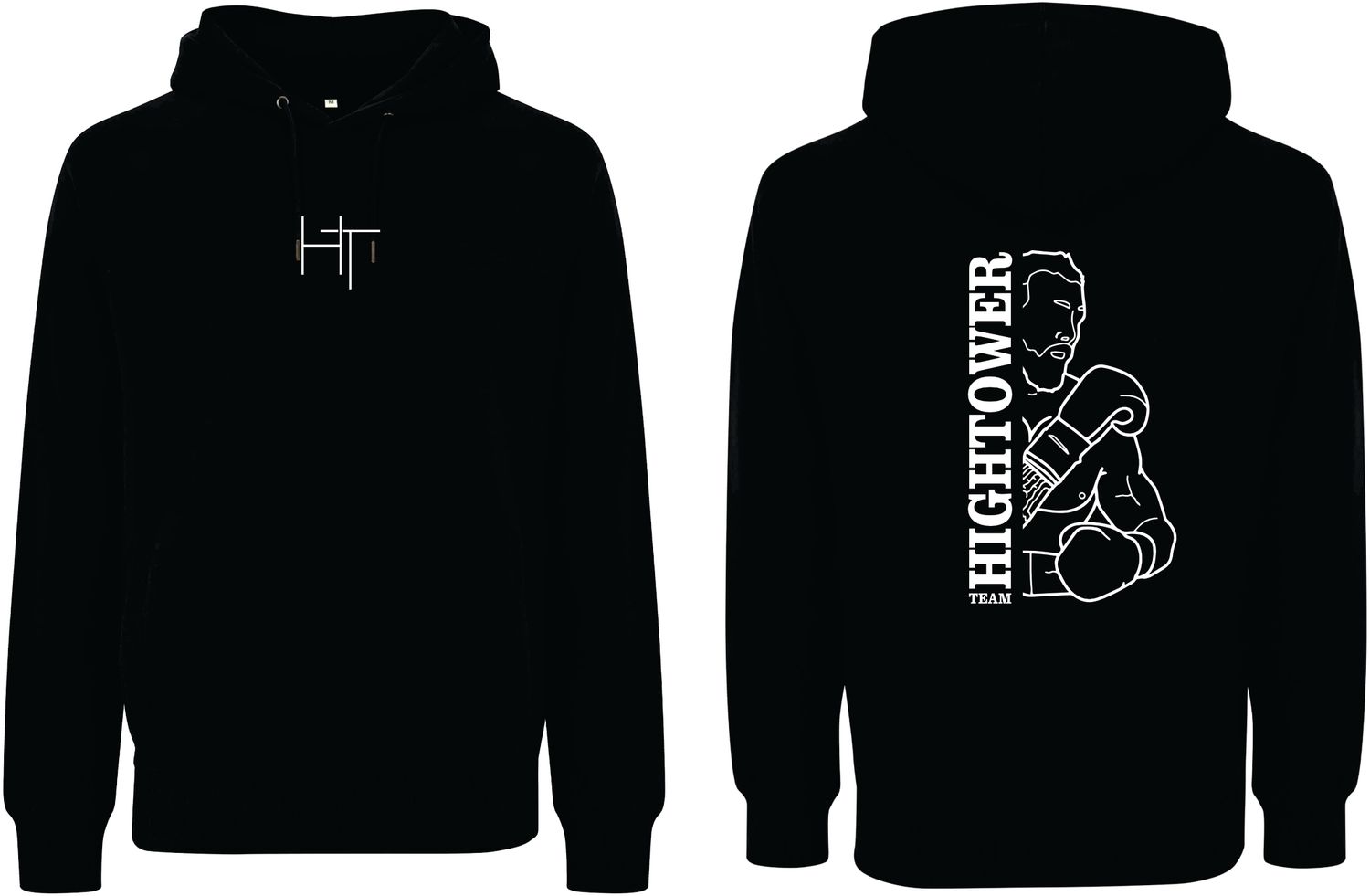 Hoodie Team Hightower back, Farben: Schwarz/Weiss