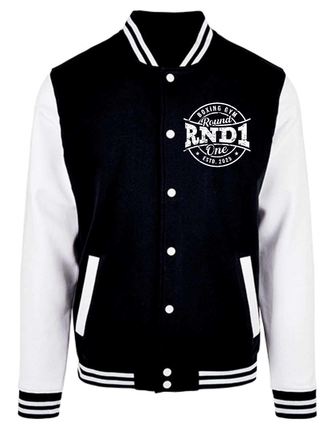 RND1 College Jacke Basic, Farbe: schwarz/weiss